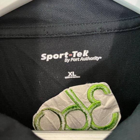 Sport-Tek by Port Authority Mens Short Sleeve Golf Polo Shirt XL Black 360 Logo - Picture 4 of 11